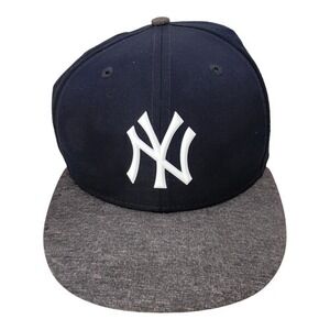 New Era New York Yankees 59FIFTY MLB Fitted 7 1/2 Cap Hat Black White Gray